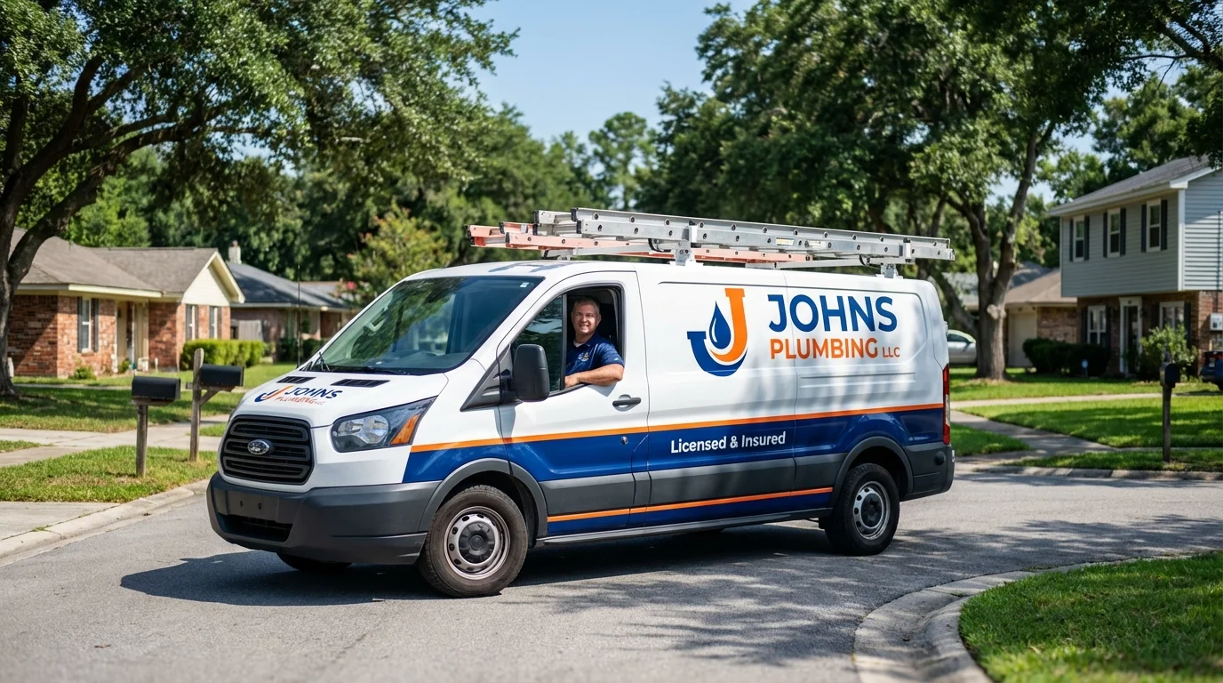Johns Plumbing LLC service van in Eagle Lake, FL