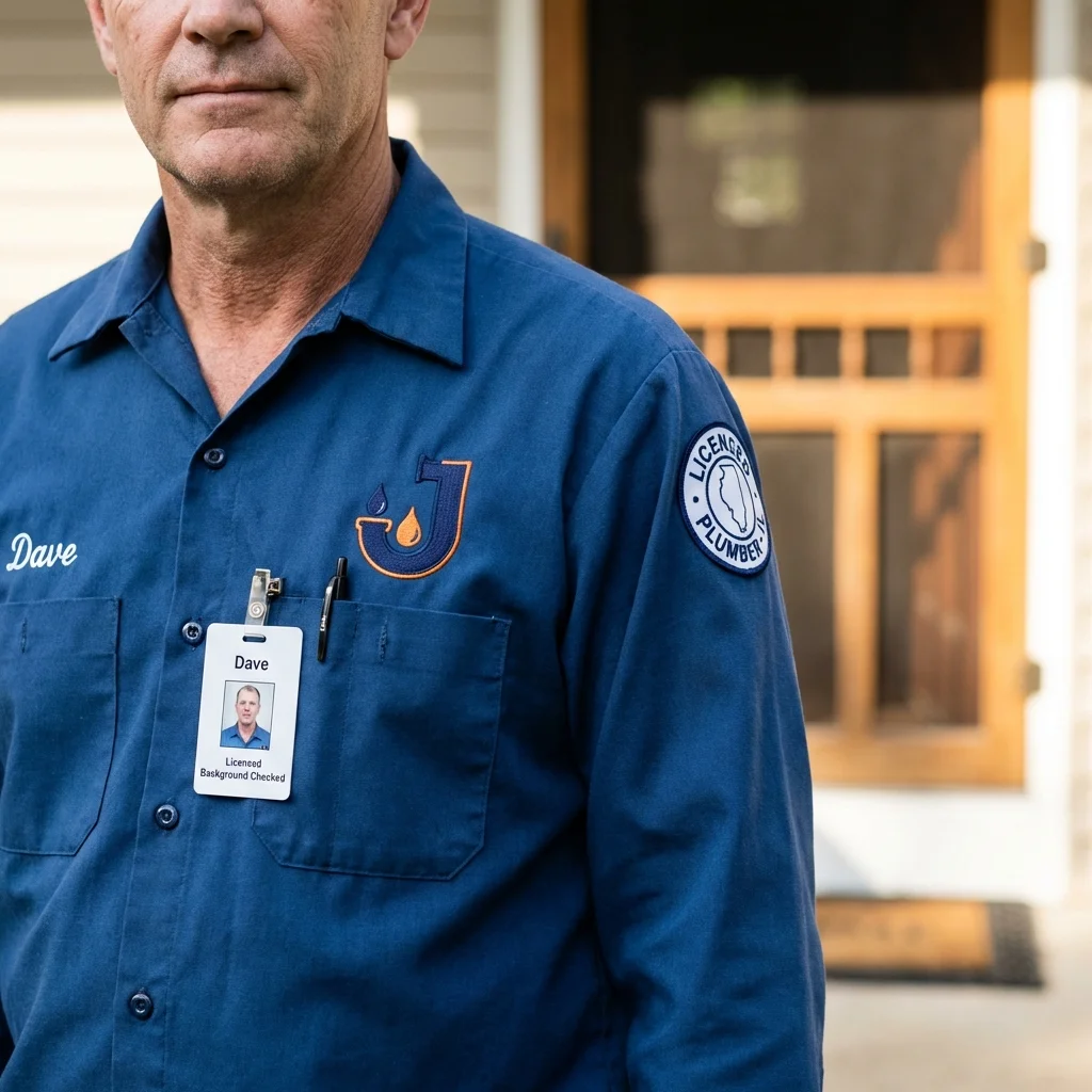 Licensed plumber showing ID badge in Eagle Lake, FL